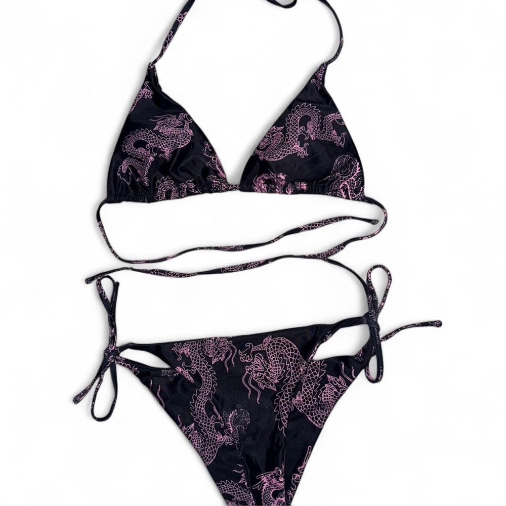 Purple and Pink Dragon Print Bikini